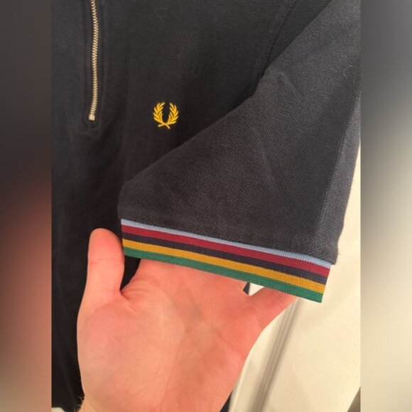 SOLD Fred Perry Bradley Wiggins Zip Polo Shirt with Pocket - Picture 5 of 5
